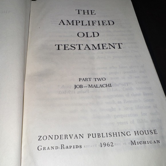 The Amplified Old Testament Part Two Job - Malachi 1962 3rd Edition Hardcover - Picture 4 of 5